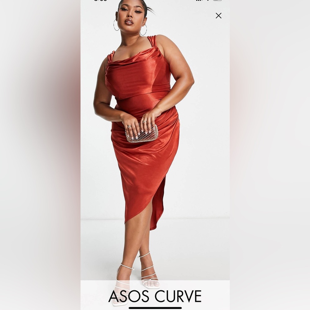 NWT Copper/ Terracotta Ruched Sleeveless Dress
